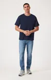Mavi Steve Athletic Fit In Mid Brushed Classic Blue In Medium Blue