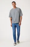 Mavi Steve Athletic Fit In Mid Brushed Supermove In Medium Blue