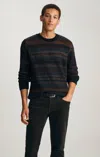 Mavi Striped Crew Neck Sweater In Copen Blue