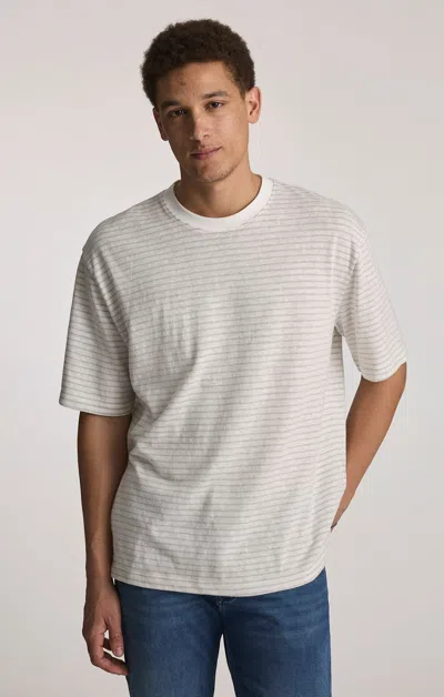 Mavi Striped Crew Neck T-shirt In Elephant Skin In Gray