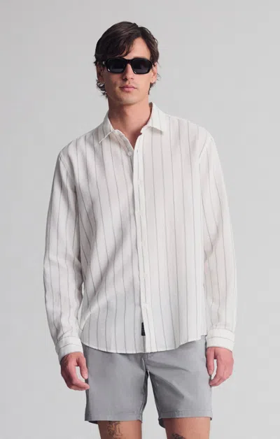 Mavi Striped Long Sleeve Button-up Shirt In Agave Green