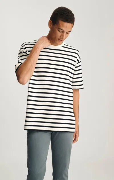 Mavi Striped Short Sleeve Crew Neck T-shirt In Black
