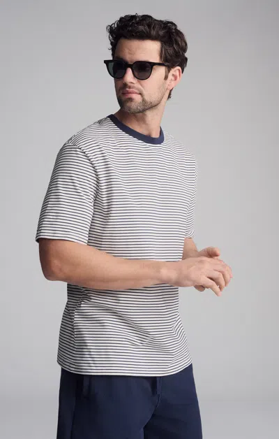Mavi Striped Short Sleeve Crew Neck T-shirt In Black Iris