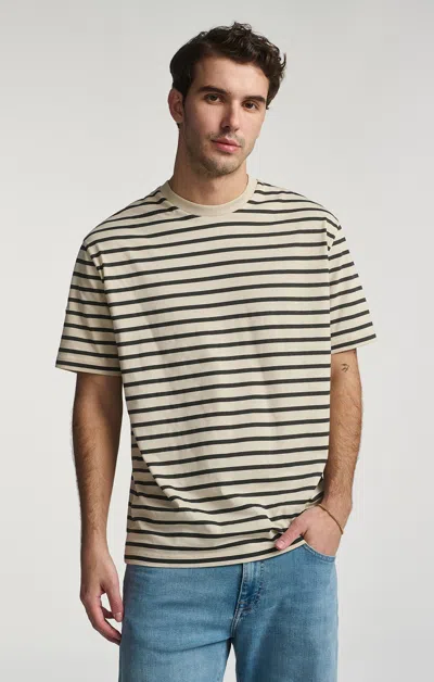Mavi Striped Short Sleeve Crew Neck T-shirt In Pelican
