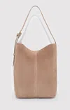 Mavi Suede Bucket Bag In Silver Mink In Sand