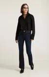 Mavi Sydney Flare In Dark Brushed Feather Blue In Blue