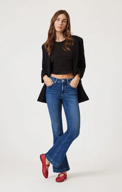 Mavi Sydney Flare In Dark Brushed Feather Blue In Dark Blue