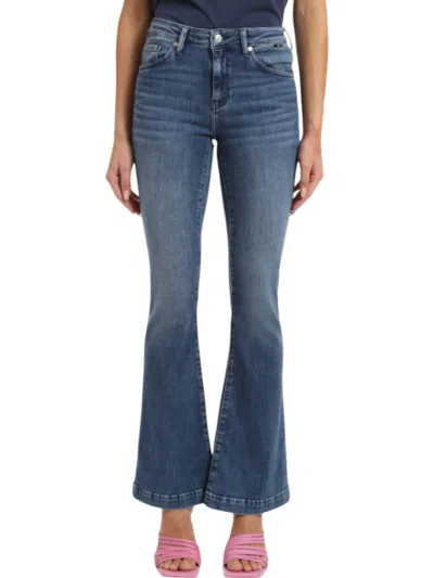 Mavi Sydney Flare Jeans In Mid Brushed Feather Blue