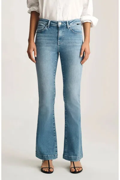 Mavi Sydney Mid Rise Flare Jeans In Mid Blue