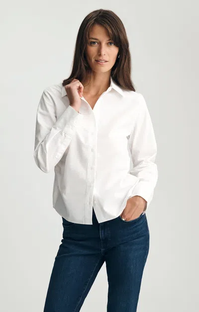 Mavi Tailored Long Sleeve Button-up Shirt In White