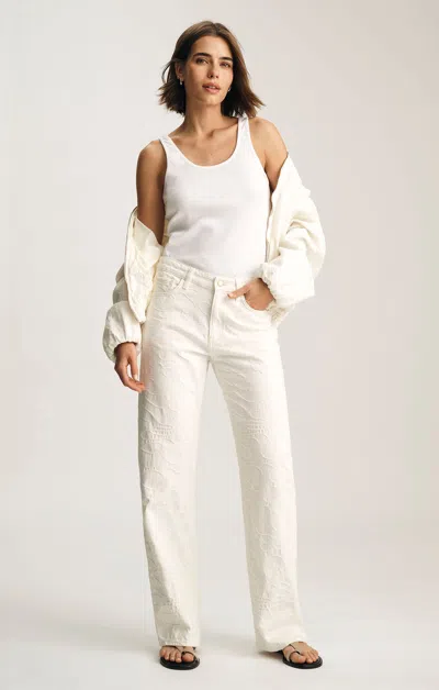 Mavi Taylor Straight Leg In Beige Denim In White