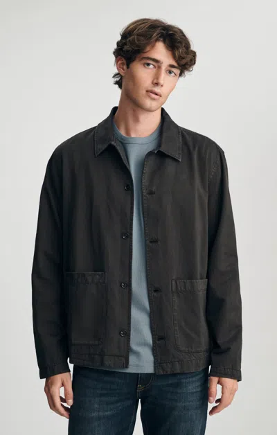 Mavi Two Pocket Camp Collar Overshirt In Espresso In Brown
