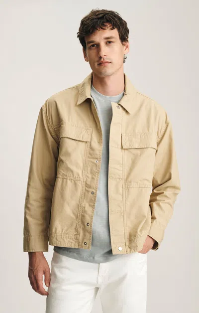 Mavi Utility Overshirt In Olive Gray In Neutral