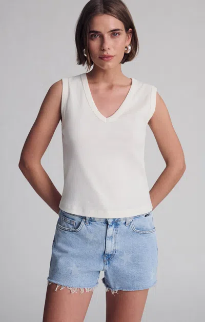Mavi V-neck Tank Top In Coconut Milk