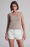 Mavi V-neck Tank Top In Roasted Cashew