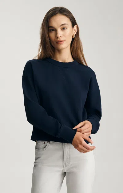 Mavi V-stitch Crew Neck Sweatshirt In Black Iris In Blue
