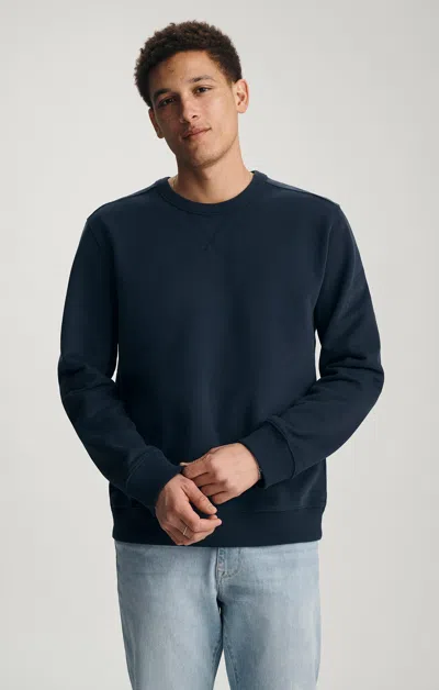 Mavi V-stitch Crew Neck Sweatshirt In Total Eclipse In Blue
