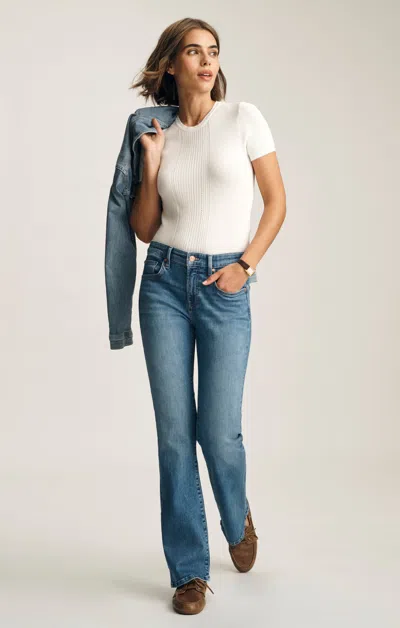 Mavi Vicky Bootcut In Blue Brushed Flex Blue In White