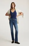 Mavi Vicky Bootcut In Dark Brushed Flex Blue In Blue