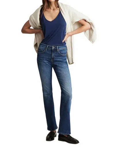 Mavi Vicky Mid Rise Bootcut Jeans In Dark Brushed Flex Blue
