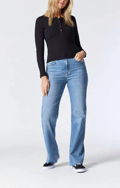 Mavi Victoria Wide Leg Jeans In Brushed Recycled Blue