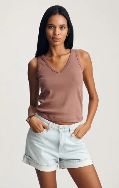 Mavi V-neck Tank Top In Carafe In Brown
