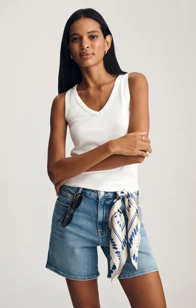 Mavi V-neck Tank Top In White