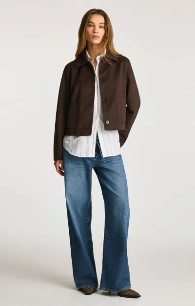 Mavi Wendy Loose Straight Leg In Mid Brushed Classic Denim In Blue