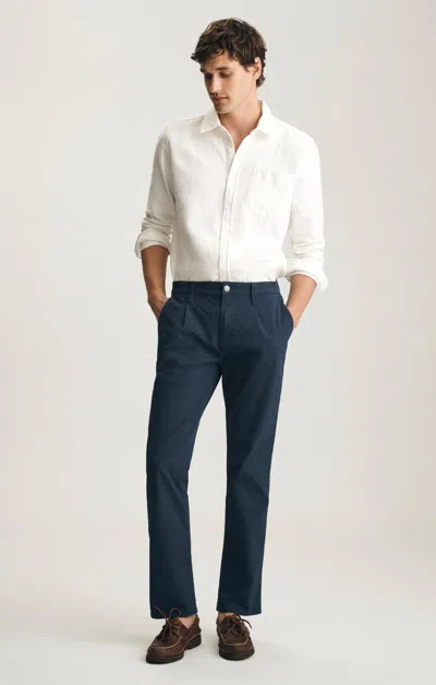 Mavi Will Pleated Straight Chino In Dark Blue