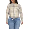 Mavi Womens Plaid Button Casual Top In Multi