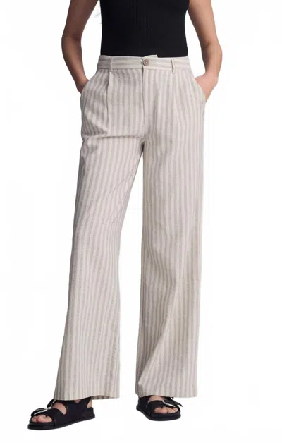 MAVI WOVEN STRAIGHT LEG PANTS IN BLACK STRIPE