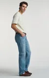 Mavi Zach Straight Leg In Bleached Williamsburg In Light Blue