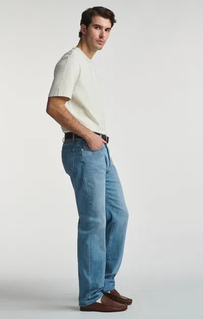 Mavi Zach Straight Leg In Bleached Williamsburg In Light Blue
