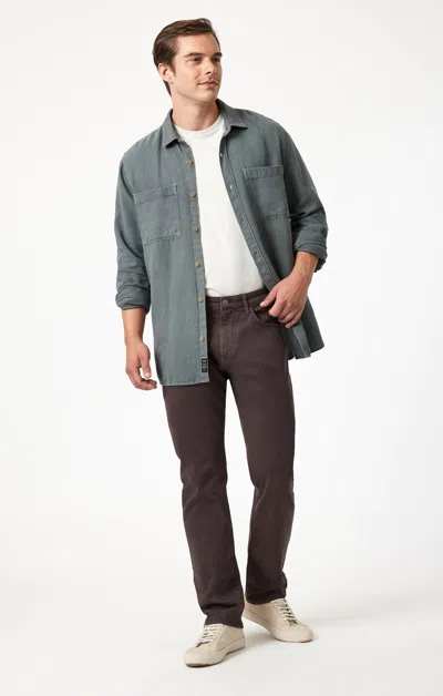 Mavi Zach Straight Leg In Coffee Casual Twill In Brown