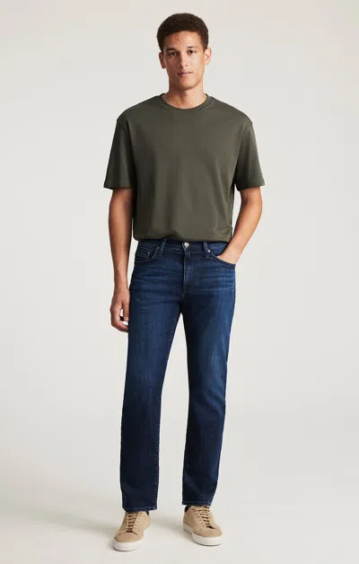 Mavi Zach Straight Leg In Dark Brushed Williamsburg In Blue