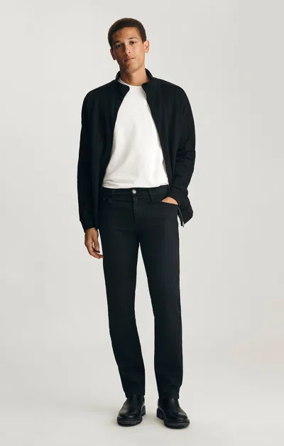 Mavi Zach Straight Leg In Dark Smoke Supermove In Black