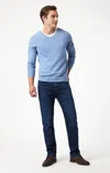 Mavi Zach Straight Leg In Ink Brushed Supermove In Dark Blue