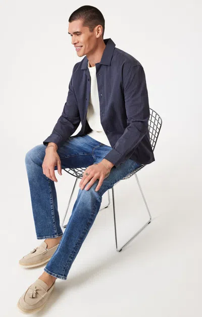 Mavi Zach Straight Leg Jeans In Medium Blue