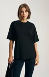 Mavi Zoe Interlock Crew Neck T-shirt In Black In Black