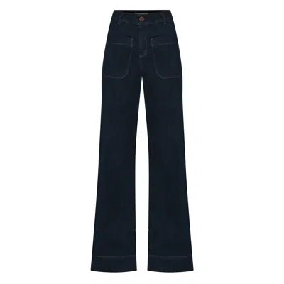 Mavlo Blue High-waist Bootcut Jeans