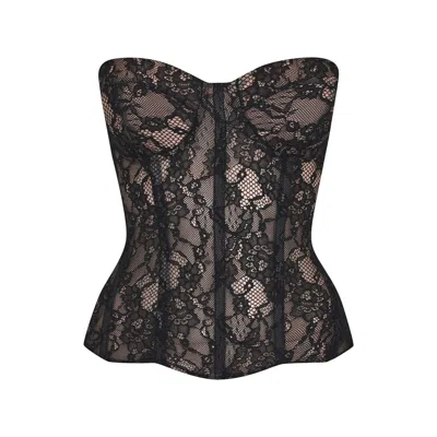 Mavlo Women's Black Lace Corset Bustier