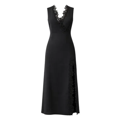 Mavlo Women's Black Midnight Bloom - Embroidered Midi Dress