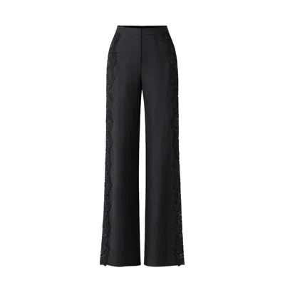 Mavlo Women's Black Midnight Bloom - Embroidered Pants