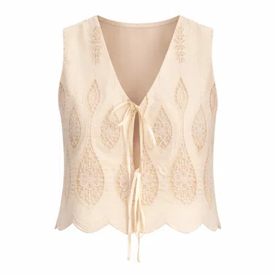 Mavlo Women's Neutrals Boho - Embroidered Vest