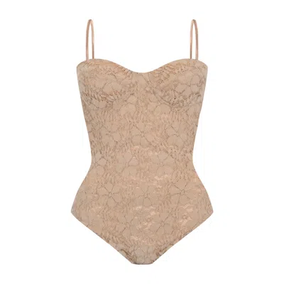 Mavlo Women's Neutrals Lace Bodysuit
