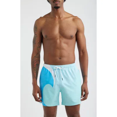 Mavrans '90s Wave Swim Trunks In Blue
