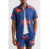 Mavrans Crab Weekend Short Sleeve Performance Button-up Shirt In Blue