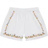Mavrans Embroidered Linen Blend Shorts In Beige Multi