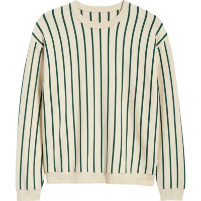 Mavrans Emerald Stripe Crewneck Sweater In Green