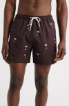 Mavrans Espresso Martini Swim Trunks In Brown